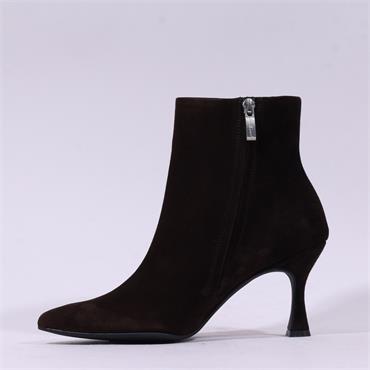 Paul Green High Heel Ankle Boot - Brown Suede